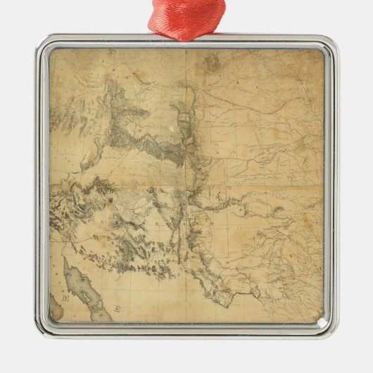 米国の領域の地図 メタルオーナメント (正面)