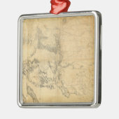 米国の領域の地図 メタルオーナメント (左)