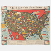 米国の食糧地図 フリースブランケット (正面(横))