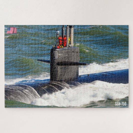 米国の高速攻撃潜水艦 – SSN-750 (20x30インチ) ジグソーパズル (横)