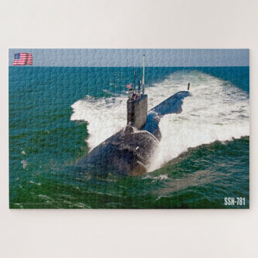 米国の高速攻撃潜水艦 – SSN-781 (20x30インチ) ジグソーパズル (横)
