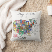 米国の魅力の地図 クッション (ブランケット)