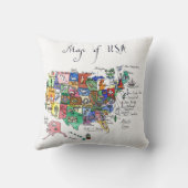 米国の魅力の地図 クッション (裏面)
