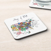 米国の魅力の地図 コースター (左側)