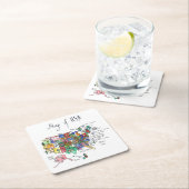 米国の魅力の地図 スクエアペーパーコースター (インサイチュ)