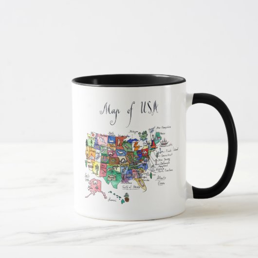 米国の魅力の地図 マグカップ (右)