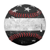 米国の黒グランジ白旗 野球ボール (裏面)
