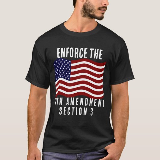 米国の14番目の改正を強制する米国の政治 Tシャツ (正面)