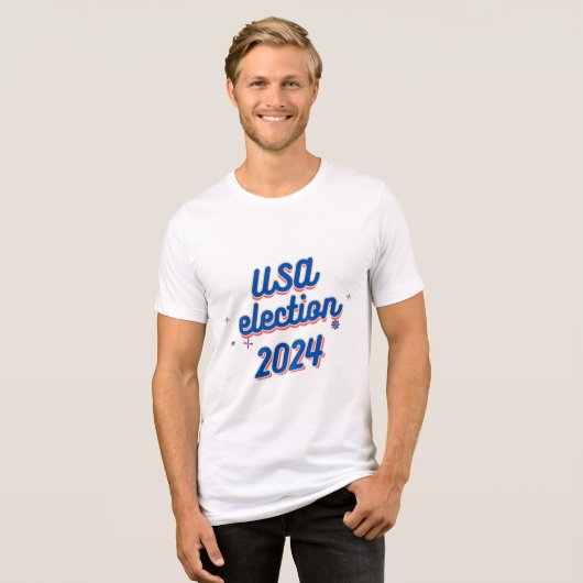 米国の2024年Tシャツ選挙 | はっきりしたタイポグラフィ トライブレンドTシャツ (正面全面)