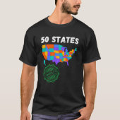 米国の50州すべて完了した旅行リストの男性と Tシャツ (正面)