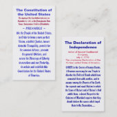 米国の~の序文の憲法 名刺 (正面/裏面)