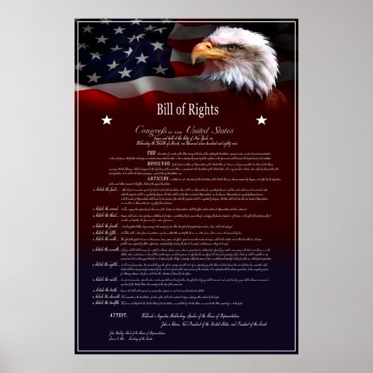 米国のBILL of Rights ポスター (正面)
