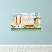 米国のGovt Bldgの外観 キャンバスプリント (インサイチュ (ウッドフロア))