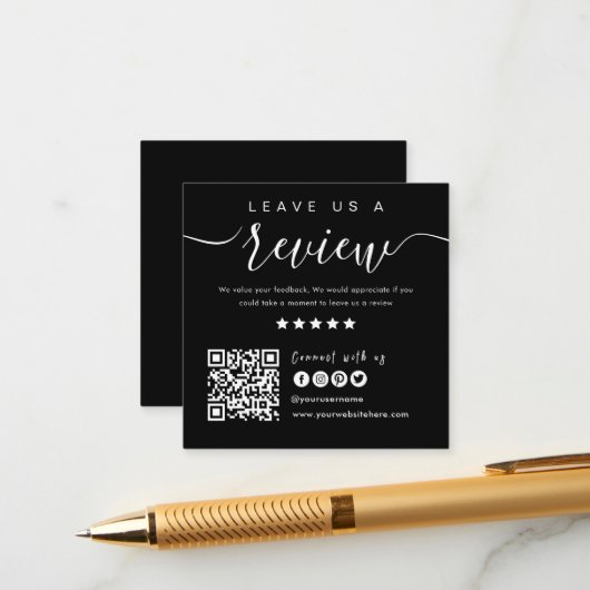 米国のQRコードに接続 |離れAレビューモダン エンクロージャーカード (正面/裏面インサイチュ)