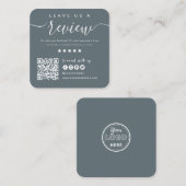 米国のQRコードに接続 |離れA Review Navy スクエア名刺 (正面/裏面)