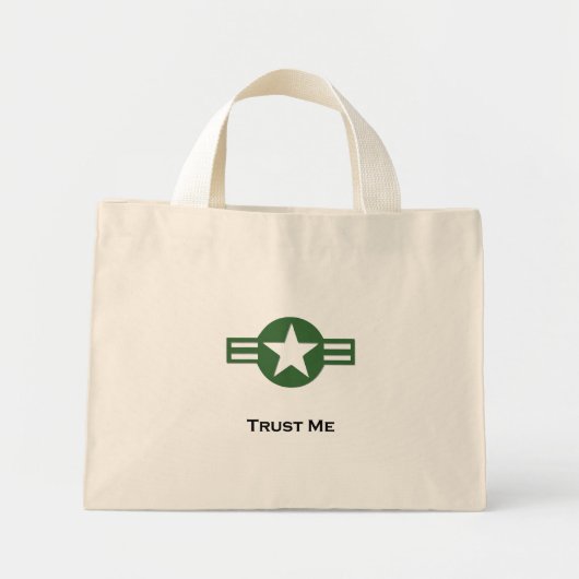 米国のTrust Me Green ミニトートバッグ (正面)