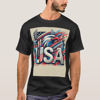 米国はっきりしたデザイン – アメリカ愛国的プライド Tシャツ