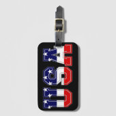 米国はっきりした愛国国旗カッコいい ラゲッジタグ (正面縦)