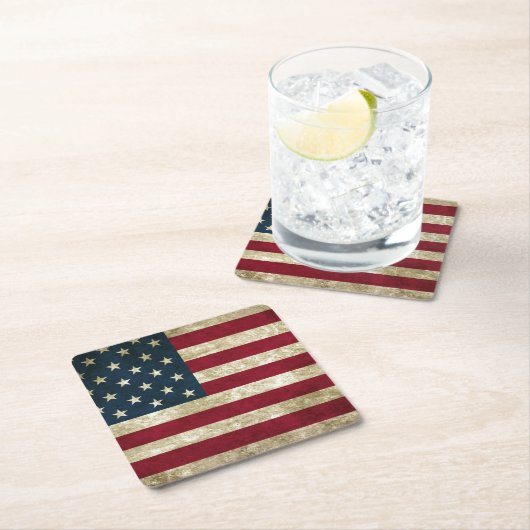 米国はグランジに印を付けます スクエアペーパーコースター (インサイチュ)