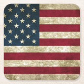 米国はグランジに印を付けます スクエアペーパーコースター (正面)