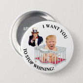米国はトランプが泣き声を出しストップたい 缶バッジ (正面&裏面)