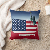 米国は及び装飾用クッション自由の女神印を付けます クッション (ブランケット)