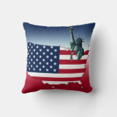 米国は及び装飾用クッション自由の女神印を付けます クッション (裏面)