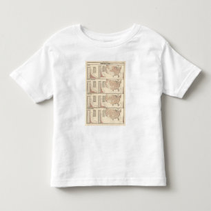 米国は地図を石版刷にしました トドラーTシャツ