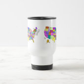 米国は州の名前および首都の地図を描きます トラベルマグ (中央)