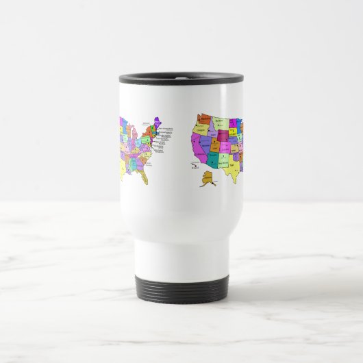 米国は州の名前および首都の地図を描きます トラベルマグ (中央)