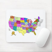 米国は州の名前および首都の地図を描きます マウスパッド (マウス)