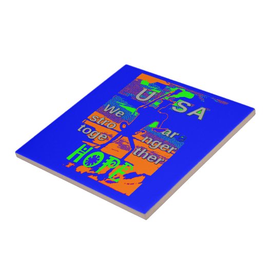 米国は強く一緒に願う – 愛国的なタペストリー タイル (側面)