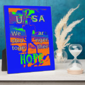 米国は強く一緒に願う – 愛国的なタペストリー フォトプラーク (側面)