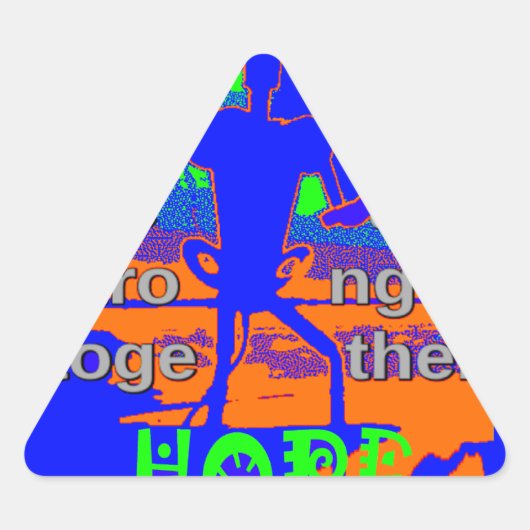 米国は強く一緒に願う – 愛国的なタペストリー 三角形シール (正面)