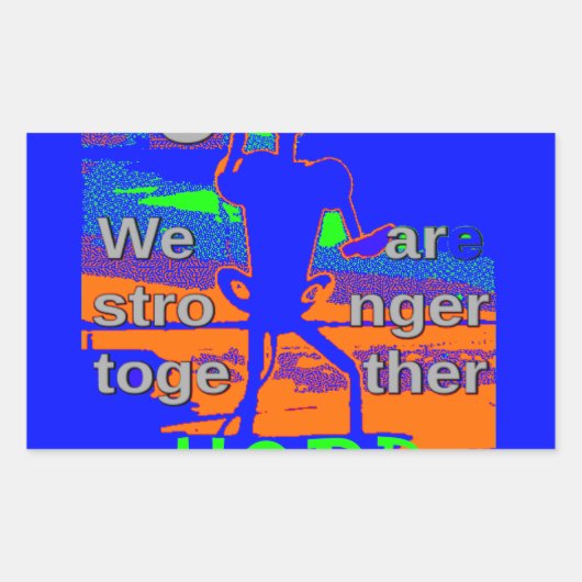 米国は強く一緒に願う – 愛国的なタペストリー 長方形シール (正面)