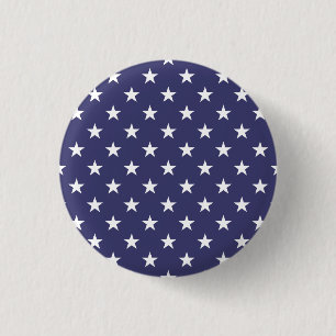 米国は旗の青の白い星に印を付けます 缶バッジ