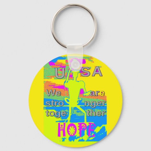 米国は最高のヒラリーが共に強くなることを望む キーホルダー (正面)