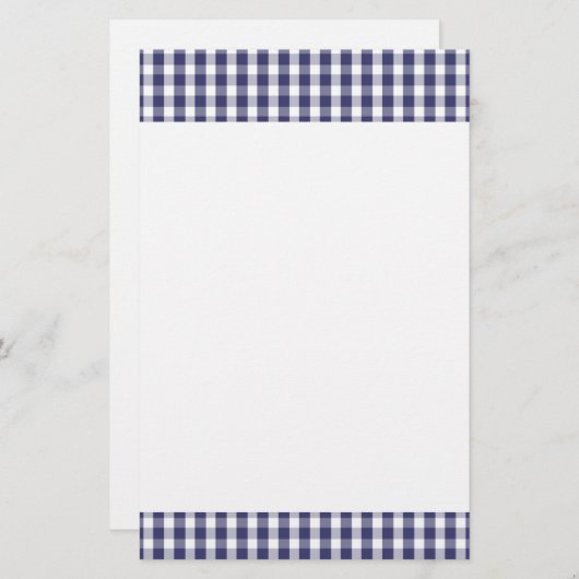 米国は点検される青および白いギンガムに印を付けます 便箋 (正面/裏面)