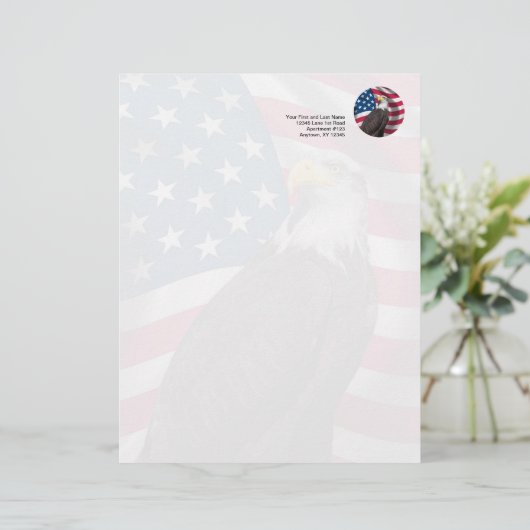 米国は白頭鷲と印を付けます レターヘッド (スタンド正面)