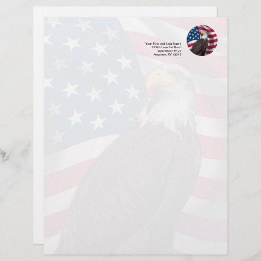 米国は白頭鷲と印を付けます レターヘッド (正面/裏面)