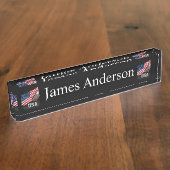 米国は白頭鷲と7月第4印を付けます デスクネームプレート (側面)