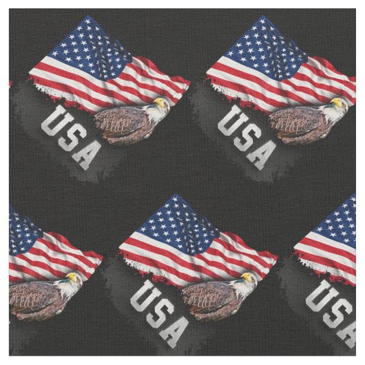 米国は白頭鷲と7月第4印を付けます ファブリック (クローズアップ)