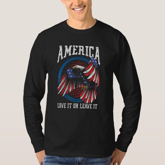 米国は米国イーグル離れアメリカを好誇りを持ったむ Tシャツ (正面)