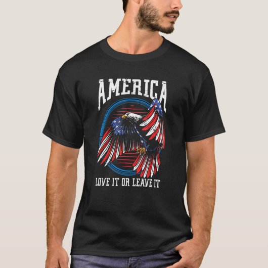 米国は米国イーグル離れアメリカを好誇りを持ったむ Tシャツ (正面)