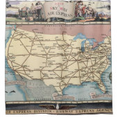 米国は航空速達によって船のSkyway地図を描きます シャワーカーテン (正面)