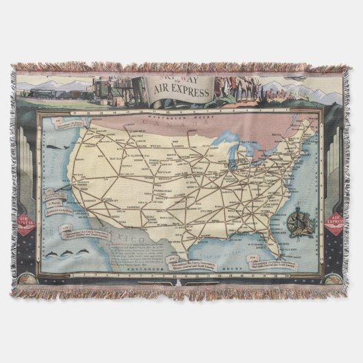 米国は航空速達によって船のSkyway地図を描きます スローブランケット (正面)
