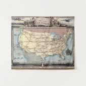 米国は航空速達によって船のSkyway地図を描きます タペストリー (正面(横))