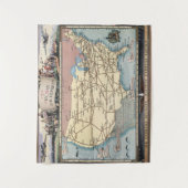 米国は航空速達によって船のSkyway地図を描きます タペストリー (正面)