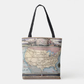 米国は航空速達によって船のSkyway地図を描きます トートバッグ (裏面)