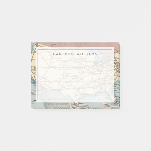 米国は航空速達によって船のSkyway地図を描きます ポストイット (正面)